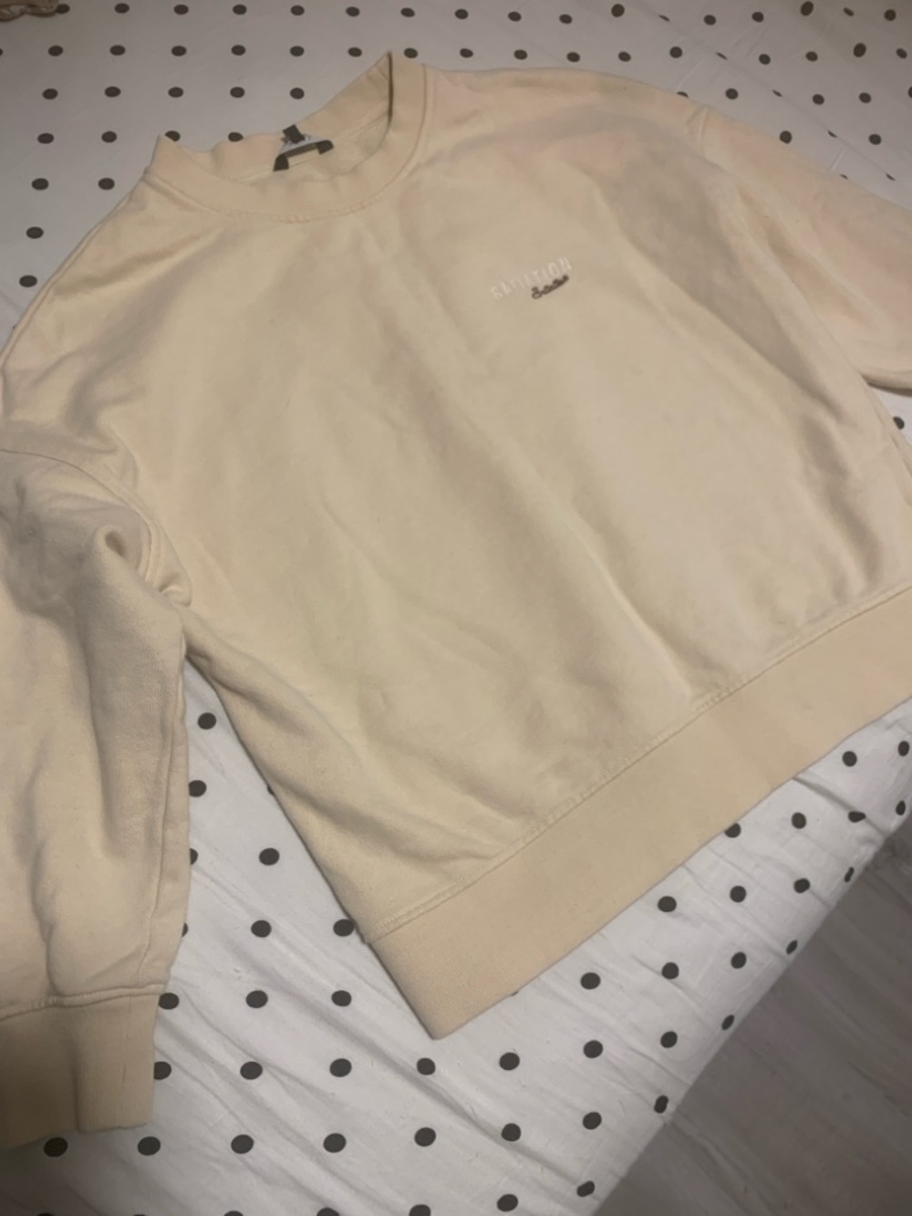 100%cotton Cream Crewneck Sweateshirt